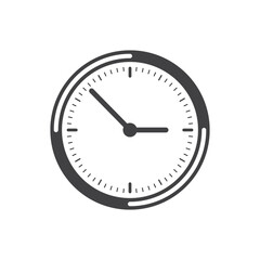 Clock icon in flat style. Round watch vector illustration on isolated background. Timer sign business concept.