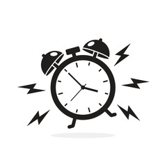 Clock icon in flat style. Round watch vector illustration on isolated background. Timer sign business concept.