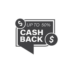 Cashback icon in flat style. Money back label vector illustration on isolated background. Cash back poster sign business concept.