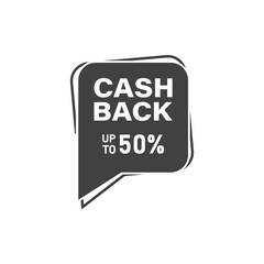 Cashback 50 percent icon in flat style. Money back label vector illustration on isolated background. Cash back poster sign business concept.