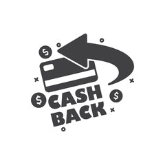 Cashback icon in flat style. Money back label vector illustration on isolated background. Cash back poster sign business concept.