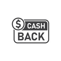 Cashback icon in flat style. Money back label vector illustration on isolated background. Cash back poster sign business concept.