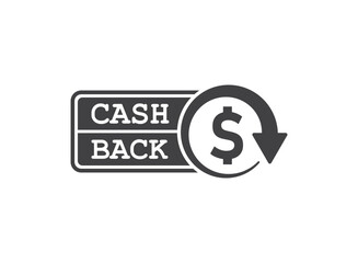 Cashback icon in flat style. Money back label vector illustration on isolated background. Cash back poster sign business concept.