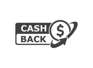 Cashback icon in flat style. Money back label vector illustration on isolated background. Cash back poster sign business concept.