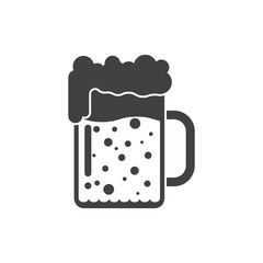 Cold beer icon in flat style. Alcohol drink vector illustration on isolated background. Alcohol glass sign business concept.