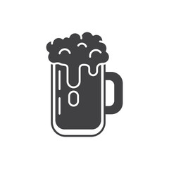 Cold beer icon in flat style. Alcohol drink vector illustration on isolated background. Alcohol glass sign business concept.