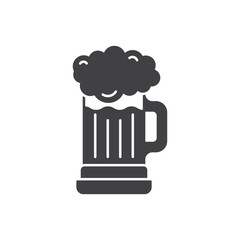 Cold beer icon in flat style. Alcohol drink vector illustration on isolated background. Alcohol glass sign business concept.