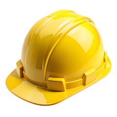 Fototapeta premium Construction safety yellow helmet isolated on transparent background