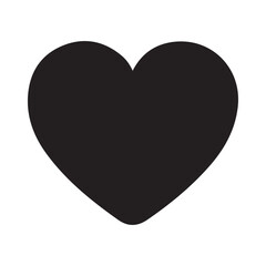 Love heart icon silhouette on a white background