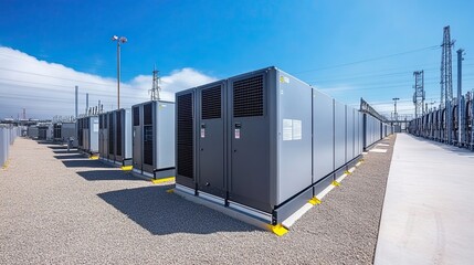 Advanced battery technology powering smart city energy storage solutions representing innovations energy storage smart grid systems sustainable efficient urban energy use