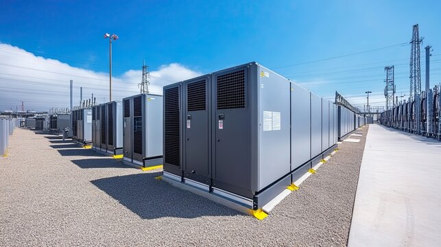 Advanced battery technology powering smart city energy storage solutions representing innovations energy storage smart grid systems sustainable efficient urban energy use