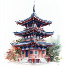 Vibrant Japanese Pagoda
