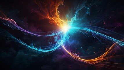 Abstract astral projection composition with soft, glowing waves of energy and ethereal light effects