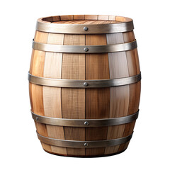 Obraz premium Wine wooden barrel isolated on transparent background