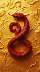 Obraz premium Happy Chinese New Year 2025,Year of the snake zodiac sign,Snake illustration and design,Asian elements gold paper cut style,Lunar new year concept,New Year card 2025.