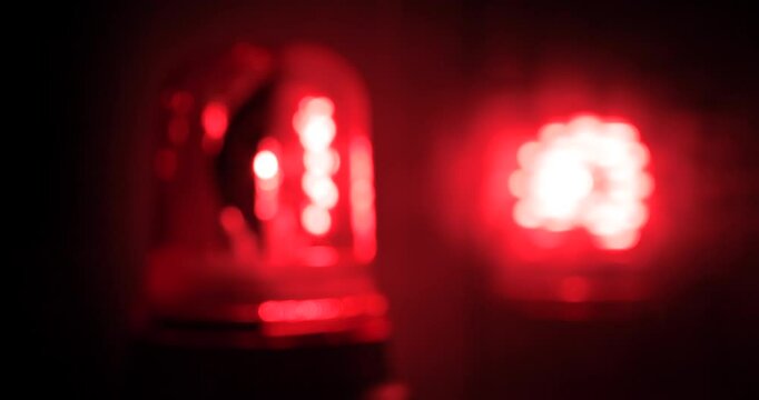 4K - Defocused Red Emergency flashers