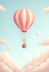 Fototapeta premium Hot Air Balloon Adventure Soaring Above the Clouds