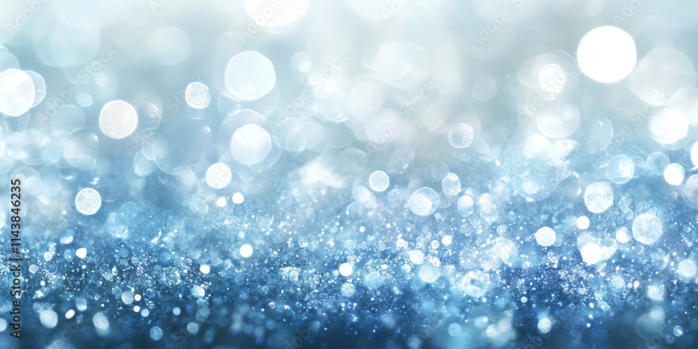 Poster abstract bokeh background featuring a blend of white and blue silver tones, creating a textured appe