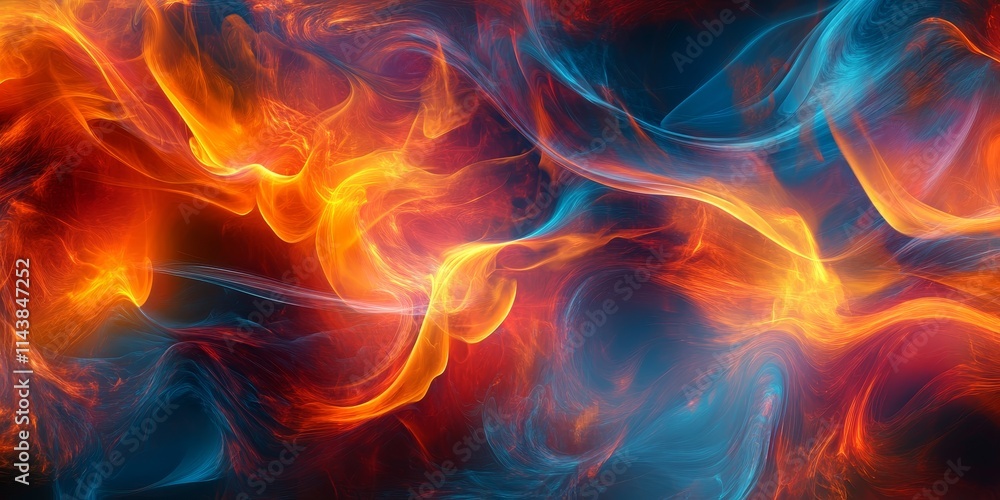Aufkleber Abstract fire design featuring a dynamic burning fire composition. This striking fire background showcases vibrant colors and patterns, making it ideal for various creative projects involving fire.