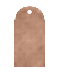hang tag brown paper with cut out hole and white eyelet grommet isolated transparent background 
