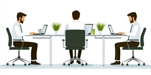 Collaborative work meeting modern office digital workspace minimalist environment focused mindset