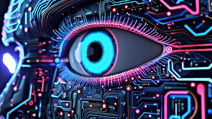 digital eye with circuit pattern