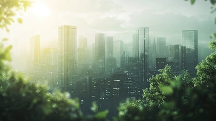 Fototapeta premium Connection technology smart city background showcasing intersection digital connectivity smart technology environmental sustainability urban development to create efficient green cities