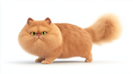 Illustration of a 3D cat isolated on a white background