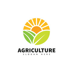 Bright Sunrise Over Fields - Agriculture Logo Design