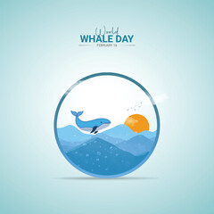 World Whale Day. Whale Day creative design for social media ads