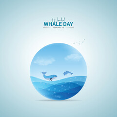 World Whale Day. Whale Day creative design for social media ads