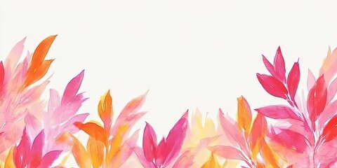 Colorful abstract watercolor leaf background. Vibrant floral painting, artistic foliage. Nature design with decorative texture, perfect for creative usages in colorful themes.