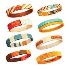 Vector illustration of a bracelet and wristwatch for motion graphics