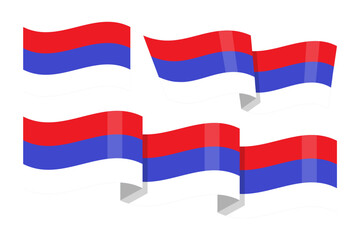 Vector illustration of wavy Republika Srpska flag on transparent background