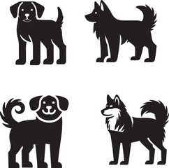 sillhouette of clean vector of standing dog  isolated