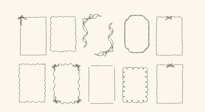 Hand drawn whimsical frames and borders collection