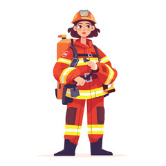 Illustration of a firefighter character for animation