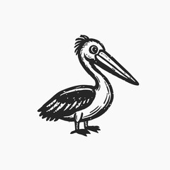 Fototapeta premium Pelican from a splash of watercolor, colored drawing, realistic. vector cartoon illustration isolated on white background