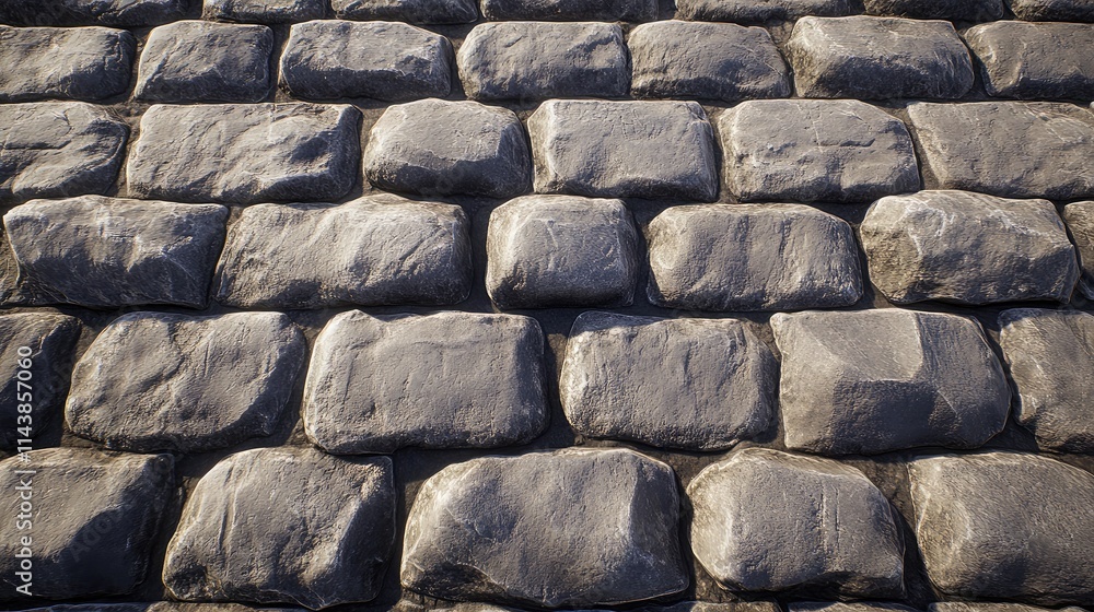 Aufkleber detailed close-up of an ancient stone wall with textured surface and natural variation in color and 