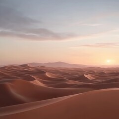 Sunset serenity over rolling sand dunes desert landscape nature photography tranquil environment wide angle view