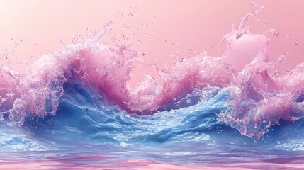 Fototapeta premium Abstract Water Splash Art: A Stunning Display of Pink and Blue Hues
