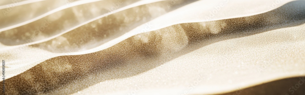 Poster soft light illuminates textured sand dunes with gentle curves and natural patterns in an arid landsc