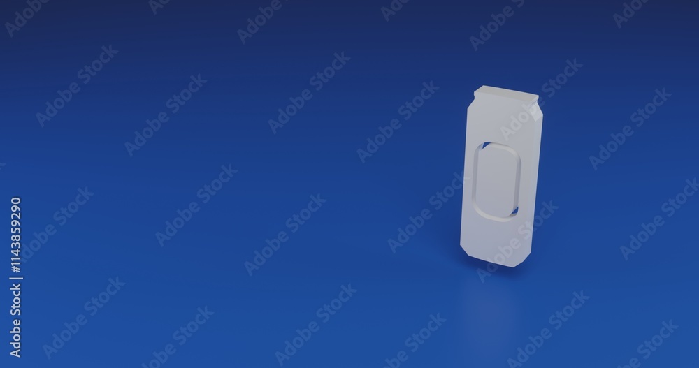 Poster isolated realistic white beer can symbol with shadow. located on the right side of the scene. 3d ill