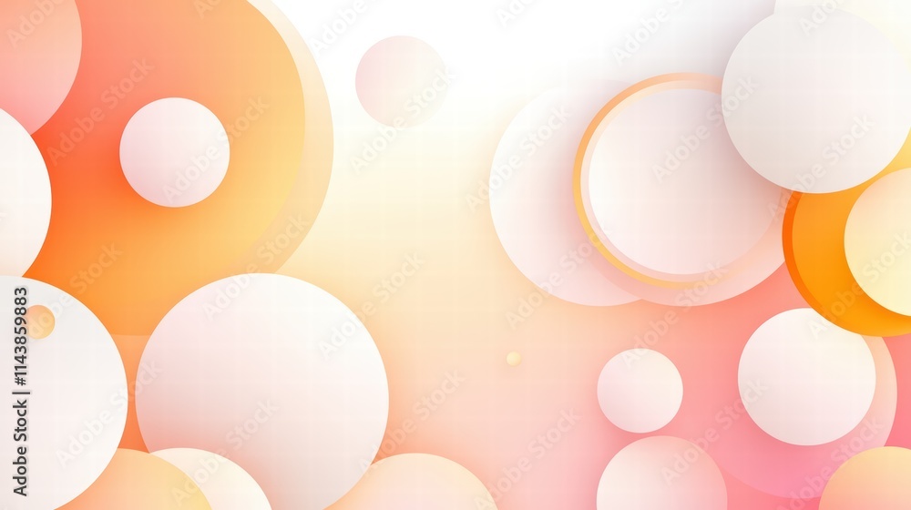 Poster abstract smooth flowing background with gradients and circles in warm colors