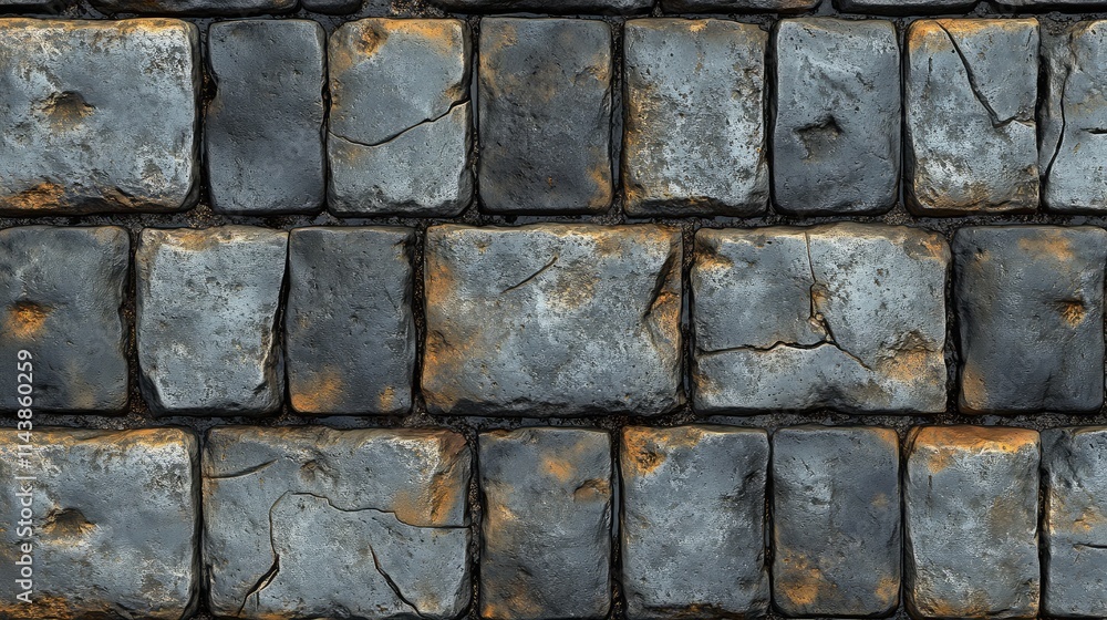 Aufkleber textured stone wall background with cracks and rust highlights, perfect for use in design, architect