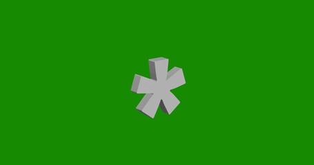 Obraz premium Isolated realistic white multiply symbol front view with shadow. 3d illustration on green chroma key background