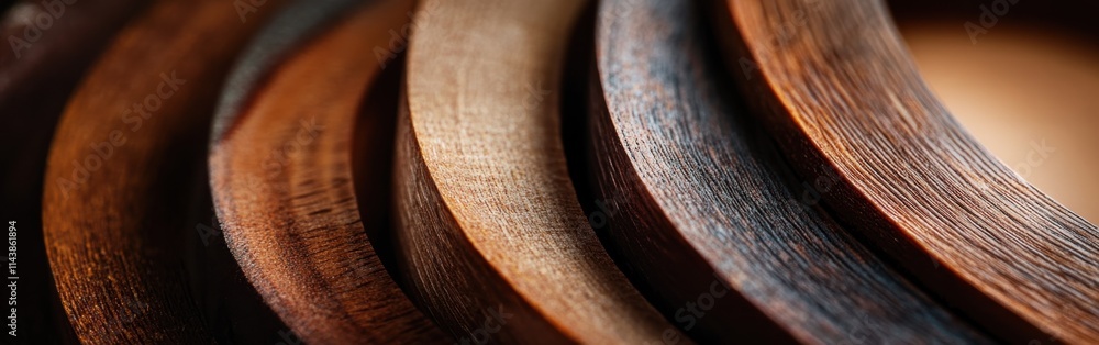 Poster intricate macro shot of natural wood rings showcasing detailed aging patterns and textures in warm h