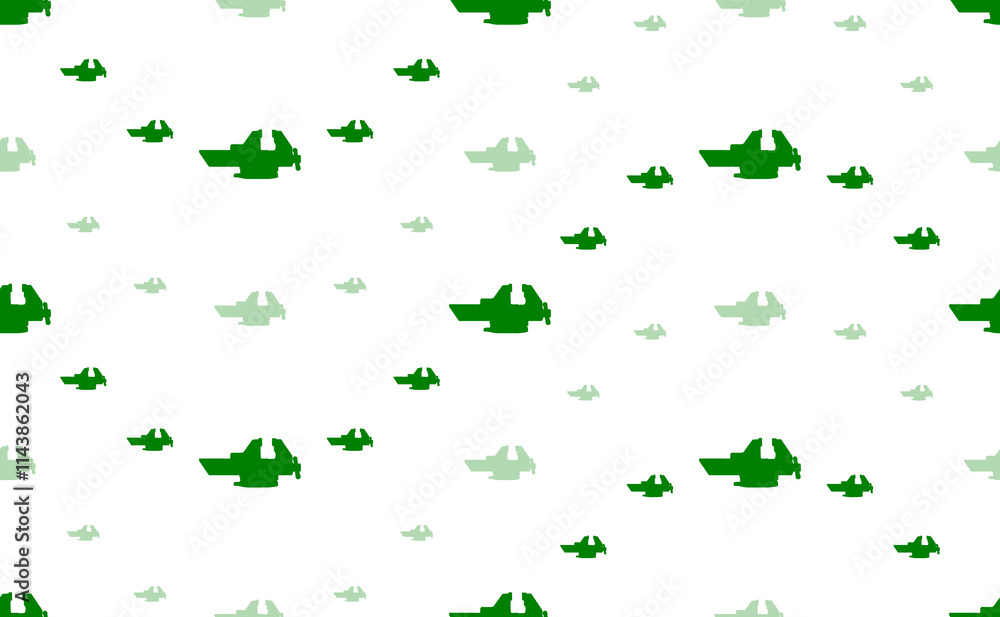 Poster seamless pattern of large and small green vise symbols. the elements are arranged in a wavy. illustr