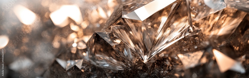Poster intricate macro view of a stunning crystal structure showcasing natural beauty and unique angles