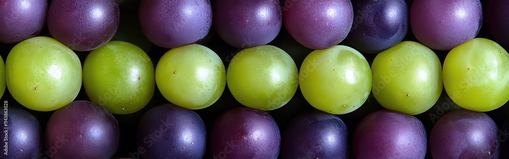 Poster macro view of fresh grapes showcasing vibrant colors and textures, captured in natural light during 
